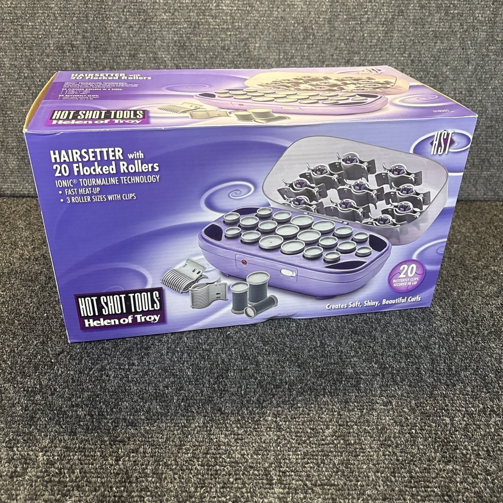 Helen Of Troy~Hot Shot Tools~Hairsetter~With 20 Flocked Hot Rollers